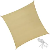 Tectake Polyethylen Sonnensegel quadratisch beige - 5.4 x 5.4 m beige