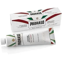 Proraso Shaving Cream Tube Sensitive, 150 ml, beruhigende und cremige Rasierseife für Herren, mit Hafer und Grüntee-Extrakten, Made in Italy, Weiß