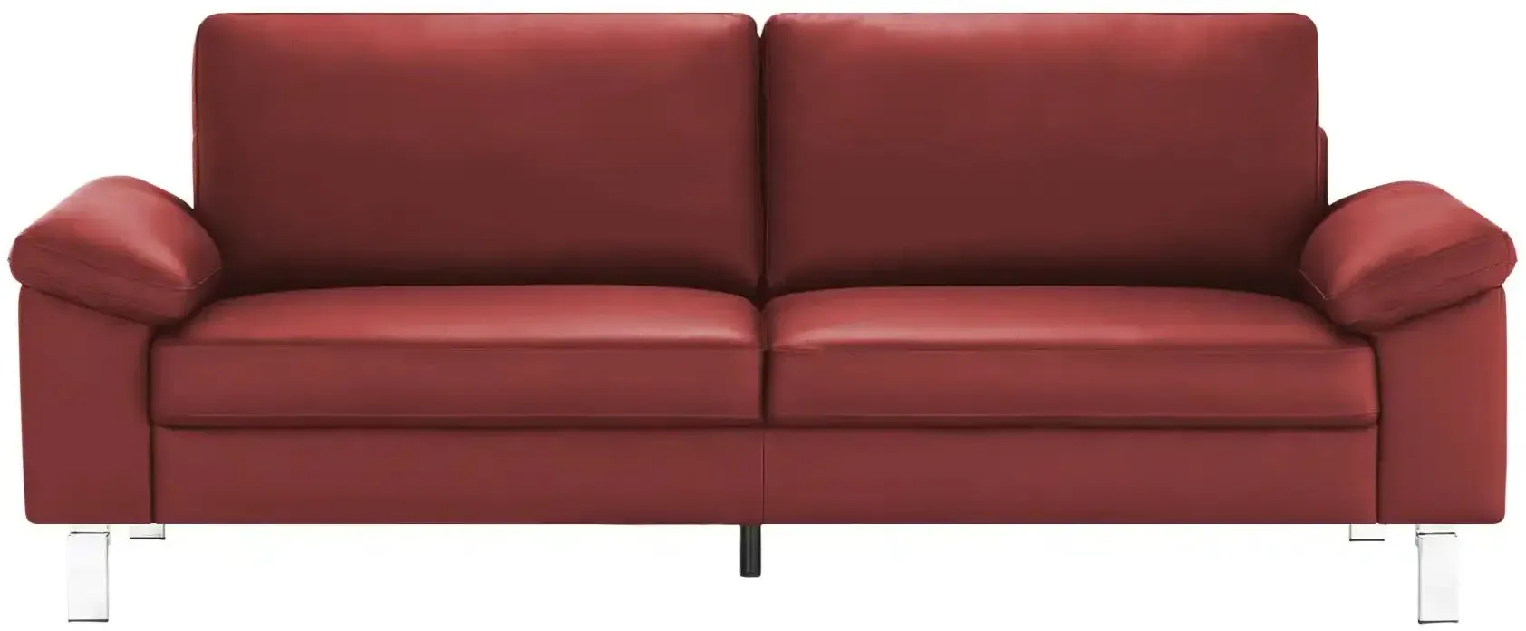 Einzelsofa aus Echtleder Bena , rot , Maße (cm): B: 228 H: 86 T: 97.0