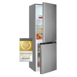 Exquisit KGC5231-60-E-050C Kühl-Gefrierkombination (157 l, 1440 mm hoch, Inoxlook)