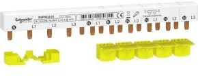 Schneider Electric R9PXH410 Phasenschiene Stift, 4P FI, 18 mm-Abstand, 3 x AFDD 9 mm-Abstand, 63A, 3P+N - 5 Stück