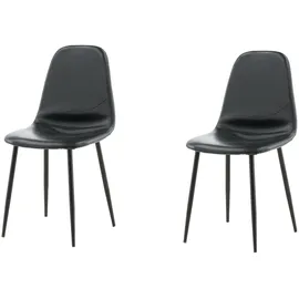 venture home Esszimmerstuhl Polar Kunstleder schwarz 2er Set