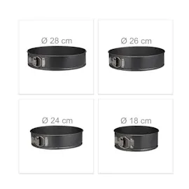 Relaxdays Springformen-Set Ø 18,0/24,0/26,0/28,0 cm, 1 Set
