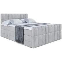 altdecor Boxspringbett MIAMI-Z KING - 160x200 - H3/H4 - Hellgrau