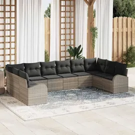 vidaXL Sofa Set 10 pcs Hellgrau Polyrattan - Hellgrau