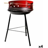 Aktive Grill Tragbarer Aktive Holz Eisen 37,5 x 70 x 38,5 cm [4 Stück] Rot