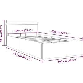vidaXL 100 x 200 cm Weiß