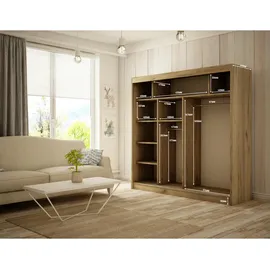 altdecor Schiebetürenschrank 200 x 215 x 61 cm Sonoma Eiche