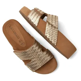 LAZAMANI Pantoletten Pantoletten Leder/Textil - Gold - 40