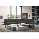 exxpo - sofa fashion Eckbank »Americano«, mit Keder und Metallfüßen, Bezug in verschiedenen Qualitäten, grau