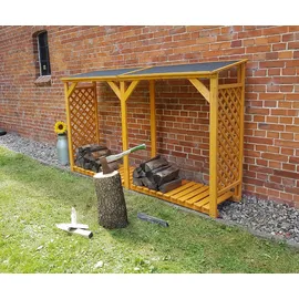 Promadino Kaminholzregal Speyer Holz 238 x 148 x 68 cm honigbraun