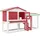 vidaXL Kleintierkäfig Großer Kaninchenstall 145 x 45 x 85 cm rot, weiß
