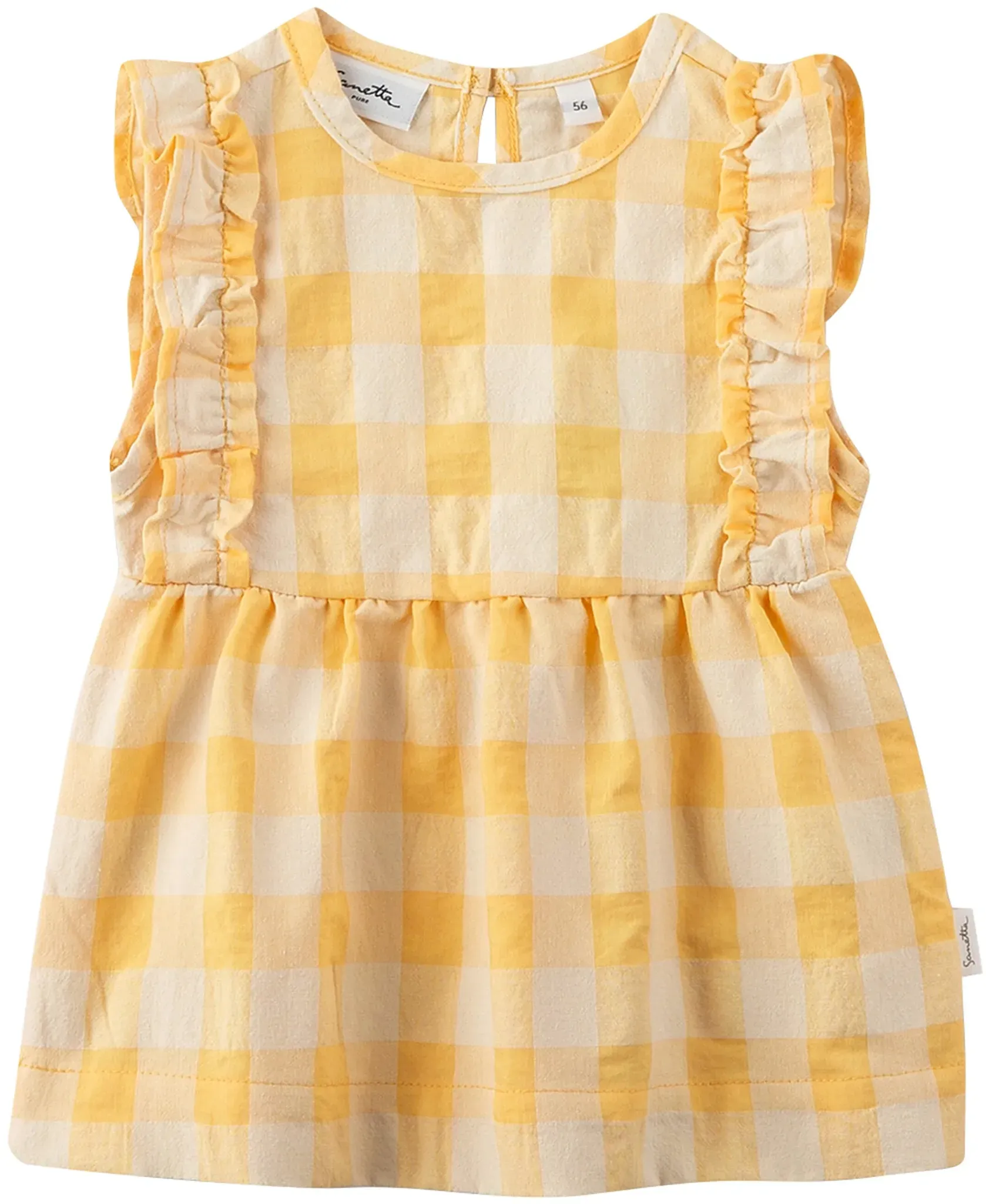 Sanetta Pure Kleid ohne Arm Karo Rüsche, gelb, 56