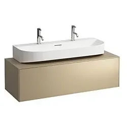 LAUFEN Sonar Schubladenelement/Sideboard H4054610340401 117,5x34x45,5cm, Ausschnitt Mitte, Aufsatzwaschtisch, Gold