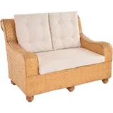 Wintergarten Sofa Peel Rattan Wohnzimmersofa Rattansofa 2-Sitzer (Honig)