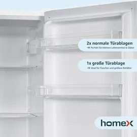 Homex Kühlschrank mit Gefrierfach | Kühl-Gefrierkombination freistehend | 173 Liter Nutzinhalt | 40 dB | CFS1110-W weiß