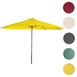 Sonnenschirm Florida, Gartenschirm Marktschirm, √ò 3,5m Polyester/Holz 7kg ~ gelb