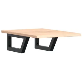 vidaXL Waschtischplatte mit Halterung Stahl und Massivholz Eiche 3302539