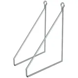 ML-DESIGN Wandregalhalter Regalhalterung Winkel Halterung für Regale & Konsolen Regalträger, 2-tlg., Regalstütze Haarnadel 2er Set solide Regalwinkel Industrial Metall silberfarben 20 cm