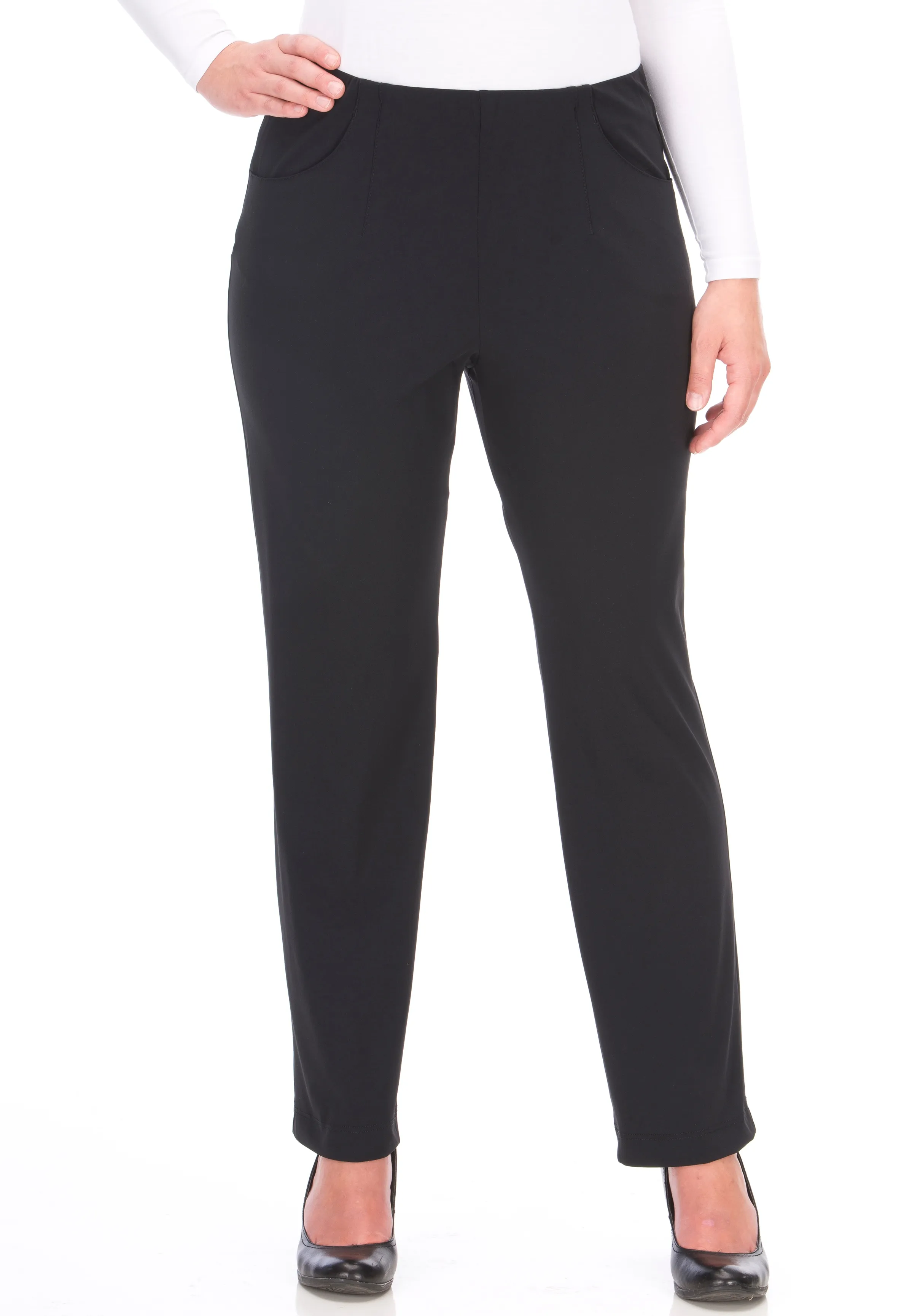 Schlupfhose KJBRAND "Susie" Gr. 52, N-Gr, schwarz Damen Hosen Schlupfhosen mit elastischem Schlupfbund