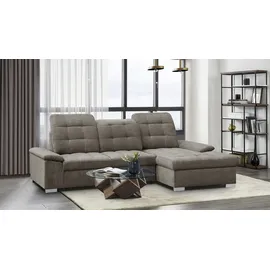 werk2 Ecksofa WERK2 "Carmen, mit Bettfunktion & Bettkasten, optional Sitztiefenverstellung", beige, B:264cm H:105cm T:170cm, 95% Polyester, 5% Nylon, Sofas, Ecksofa, mit Sitztiefenverstellung, Struktur weich, beige