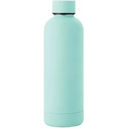 WOLFCUT Trinkflasche 0,5 L mint| Wasserflasche | Thermoflasche | isoliert für Warm & Kaltgetränke | 24h kalt & 12h heiß | doppelwandig | Edelstahl lackiert