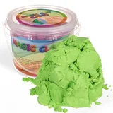 MIJOMA Vielfältiger Magischer Knet-Sand, Kinetischer Sensorischer Spielsand, Form- und Knetbar, Ideal für Innenbereiche – Stundenlanger Spielspaß und Kreative Entfaltung (Grün (500g))