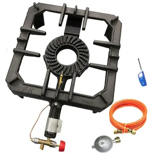 fontron ltd. GB-29SD Hockerkocher Gaskocher 7 KW mit Zündsicherung Gusseisen kocher