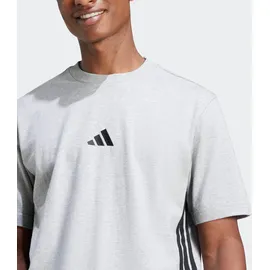 adidas Essentials 3-Streifen Single Jersey Kurzarm-T-Shirt Medium Grey Heather / Black M