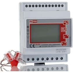 Rs Pro, Stromzähler, Energiemessgerät LCD-Hinterleuchtung, 8-stellig / 1, 3-phasig, Impulsausgang