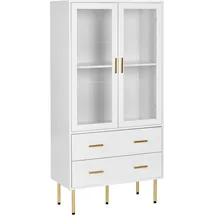 Beliani Vitrine Milora 80 x 40 x 160 cm Weiß/Gold