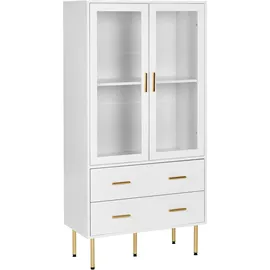 Beliani Vitrine Milora 80 x 40 x 160 cm Weiß/Gold