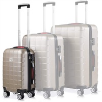 Monzana® Koffer Handgepäck Trolley mit TSA Schloss Zwillingsrollen Teleskopgriff Standfüße Größe M Reisekoffer Rollkoffer