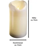 Novaliv große LED Stumpenkerze 7,5 cm Durchmesser 15 cm weiß
