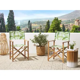 Beliani Cine Gartenstuhl 0 x 0 x 0 cm cremeweiß/hellgrün 2 St.