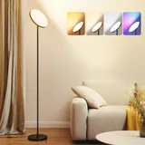 OTREN Stehlampe Wohnzimmer Dimmbar, LED Deckenfluter RGB mit Fernbedienung und Touch-Steuerung - Schwarz Leselampe Standlampe für Schlafzimmer Büro, 36W