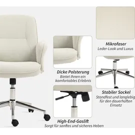 Vinsetto Bürostuhl mit Wippfunktion Schreibtischstuhl höhenverstellbarer Drehstuhl ergonomischer Arbeitsstuhl modern Belastbar bis 120 kg