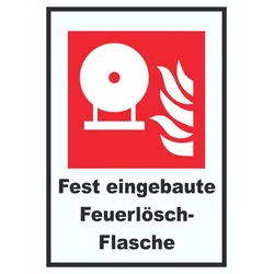 Fest eingebaute Feuerlösch-Flasche Schild A3 (297x420mm)