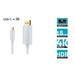 sonero X-UCC021-020 - USB-C auf DP Kabel - 4K - 18Gbps - Weiß - 2,0m