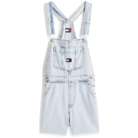 Tommy Hilfiger Kurzoverall TOMMY JEANS "MIA DUNGAREE SHORT EXT BJ6014", Damen, Gr. XL (42), N-Gr, denim light, Denim/Jeans, Obermaterial: 100% Baumwolle, unifarben, relaxed fit kurz, Overalls Kurzoverall, im lässigen Latzhosen-Design