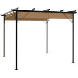 vidaXL Pergola mit Ausziehbarem Dach 300 x 300 cm taupe