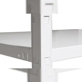 SCHULTE Regalwelt Steckregal mit 4 PowerMAX Fachböden, 60 kg Tragkraft, 180x60x40 cm (HxBxT), weiß