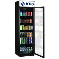 Getränkekühlschrank Glastür Glastürkühlschrank Kühlschrank KBS FLK365 schwarz
