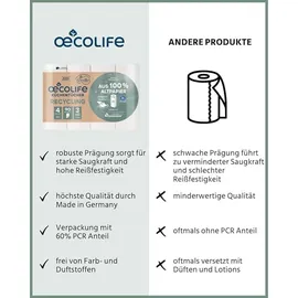 œcolife Küchentücher RECYCLING 3-lagig 48 Rollen