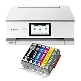IC-Office TS8751 Tintenstrahl Multifunktionsdrucker 3-in-1 (Drucken, Kopieren, Scannen, SD-Karte, Duplex, WLAN, AirPrint) weiß + 6 XXL Tintenpatronen