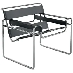 Knoll - Wassily Stuhl, Rindkernleder schwarz