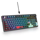 SOLIDEE Wired 95% Mechanische Gaming-Tastatur Hot Swappable,Gasket Structure RGB Hintergrundbeleuchtung,98 Tasten Mechanische Tastatur mit Steuerknopf,PBT Tastenkappen NKRO-Tastatur(98 Monstor)