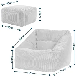 I.C.O.N. icon Sitzsack, Beige, Textil, 340 L, 1-Sitzer, Freiform, 97x73x84 cm, Hergestellt in Deutschland, Oeko-Tex® Standard 100, Reach, Wohnzimmer, Hocker, Sitzsäcke, XXL Sitzsäcke