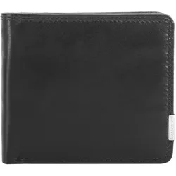 Geldbörse BODENSCHATZ, schwarz, Leder, glänzend, klassisch, Kleinlederwaren, echt Leder