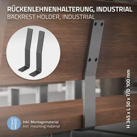 ML-Design Rückenlehnenhalterung 2 Stück 345 x 90 x 50 cm